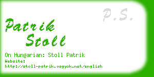 patrik stoll business card